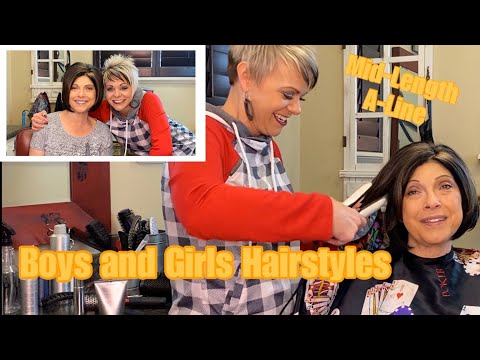 Medium Length A Line Haircut For Women Over 60