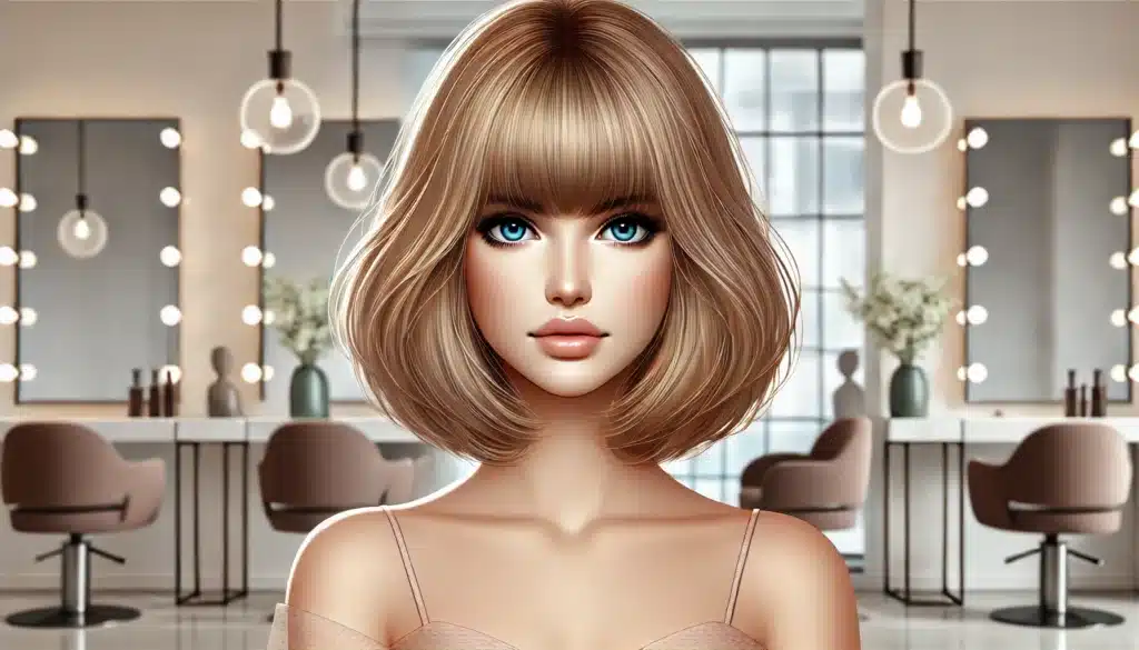 Wispy bangs for round face shape from Boys and Girls Hairstyles