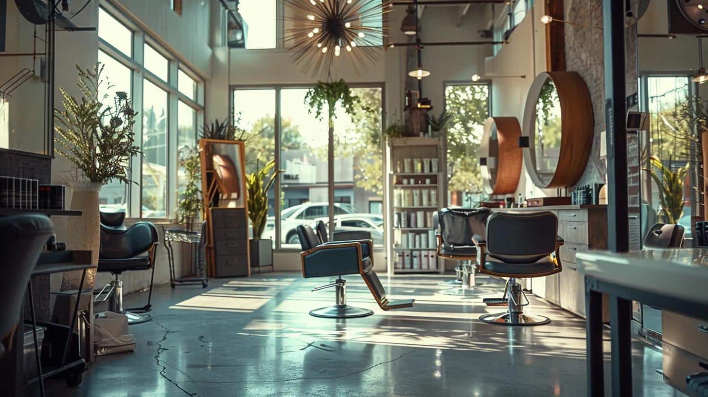 a vibrant salon interior features a skilled stylist expertly working on an asymmetrical pixie haircut, perfectly tailored to the client's unique face shape and hair type, with modern decor and stylish tools accentuating the artistry of personalized beauty.